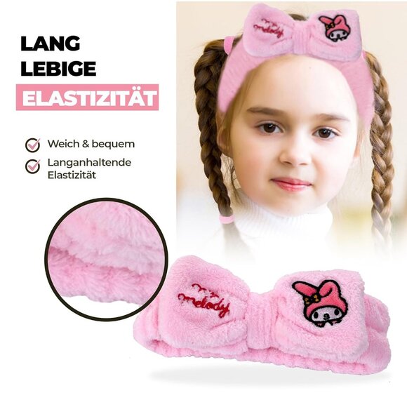 My Melody Headband Kids Girls Plush Polyester Cute Wide Elastic Hair Accessory - Picture 7 of 7